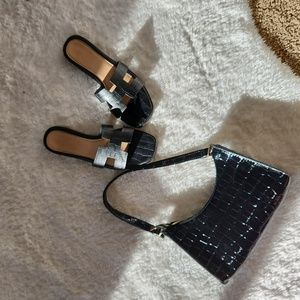 Hermes summer sandal baddie black set